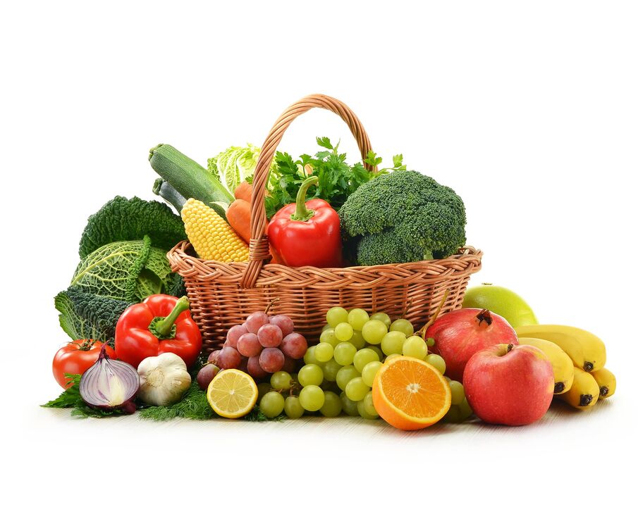 frisk frugt og grøntsager på diæt